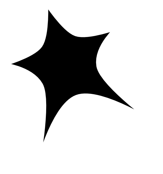 Black Star Clip Art Black Star White Outline Clip Art - Stars Vector Black And White (558x597)