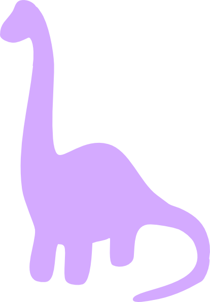 Purple Clipart Dino - Dinosaurios Siluetas (414x594)
