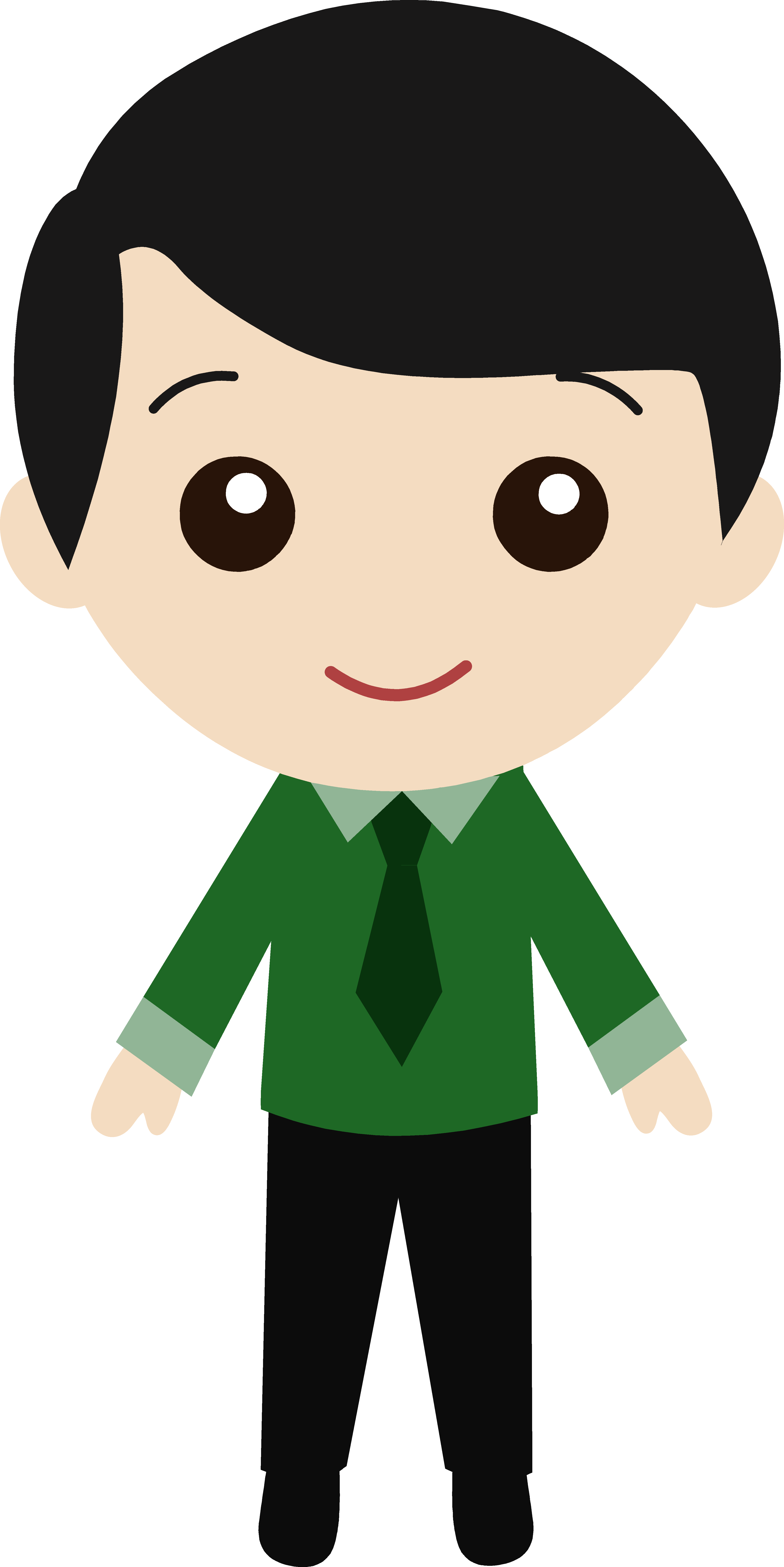 Asians Clipart Cute - Cartoon Boy With Black Hair (4006x8004)