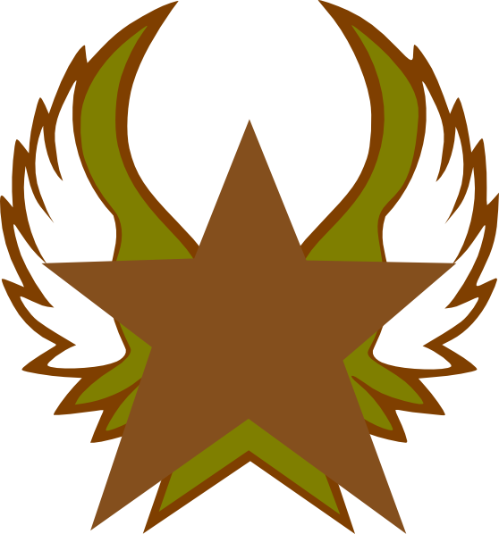 Bronze Star With Gold Wings Clip Art - Bronze Star With Gold Wings Clip Art (558x598)