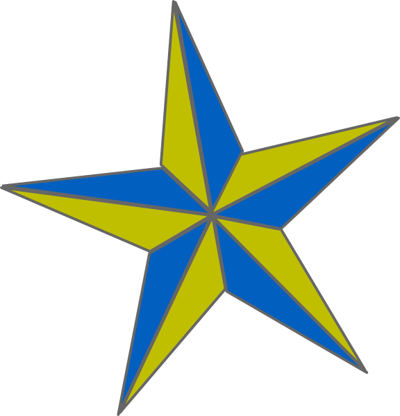 Blue And Gold Star (576x599)
