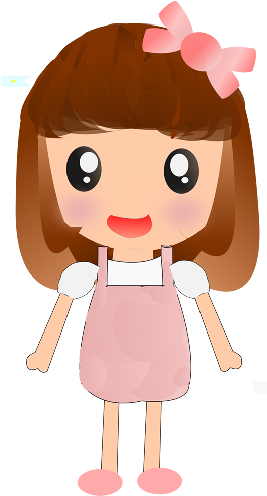 Girl, Female, Cute, People, Dress, Pink - Anak Kecil Perempuan Animasi (1000x1000)