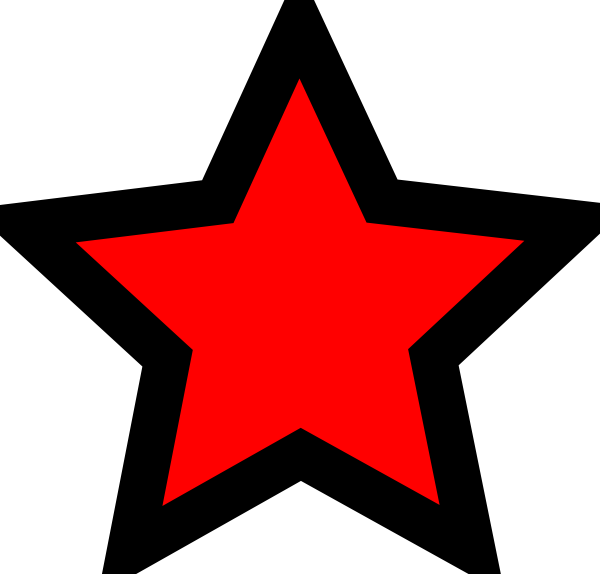 Star Svg Clip Arts 600 X 574 Px - Red Star Black Outline (600x574)