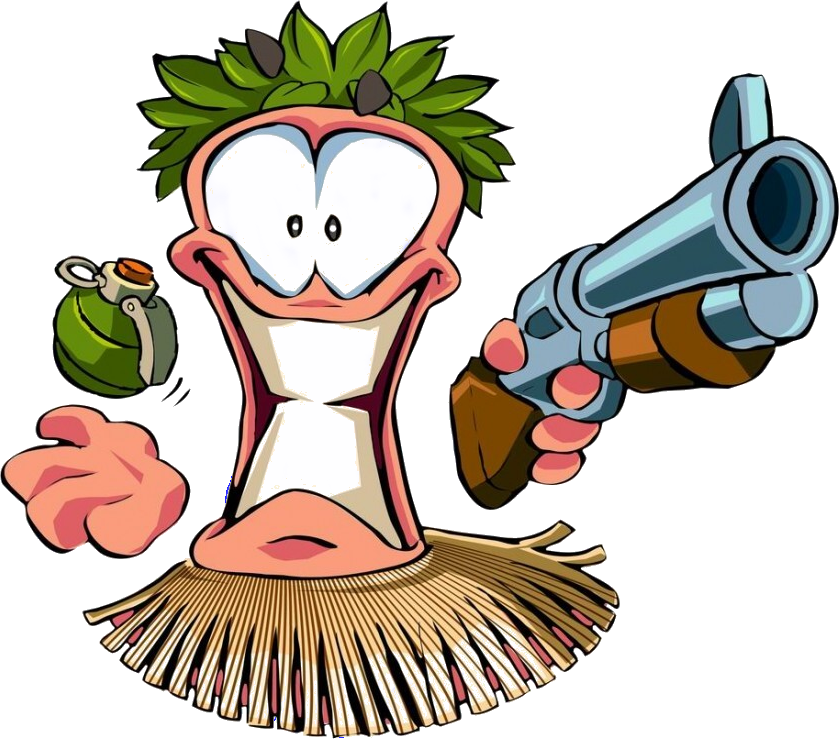 Hawaii Worm With A Shotgun By Josael281999 - Worms Open Warfare Psp (839x739)