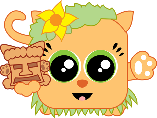Hawaii Squaredy Cat - Hawaii Squaredy Cat (500x375)