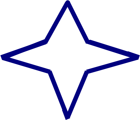 Blue Four Clipart - Stars Clipart 4 Pointed (600x512)