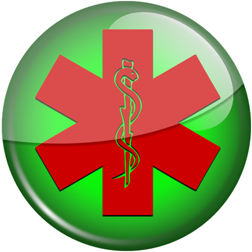 Red Star Of Life Green Button Clip Art Image - Star Of Life Red Life (512x512)
