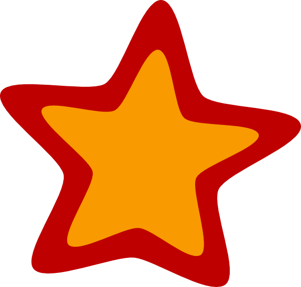 Red Yellow Star Clip Art At Clker - Orange And Yellow Star (600x572)