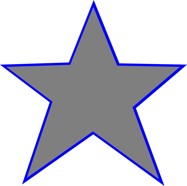 Silver Blue Star Clip Art - 5 Point Star Symbol (600x598)
