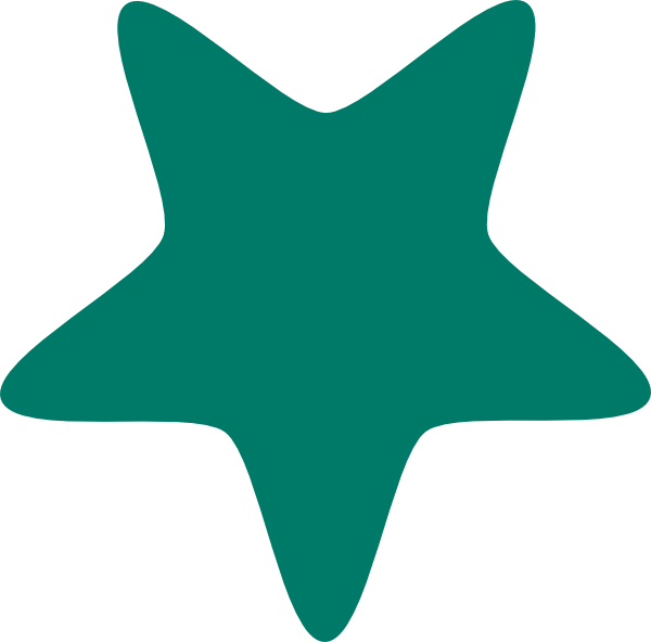 Stars Clipart Teal - Teal Star (600x592)