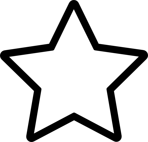 Black Star Outline - Favorite Icon (600x573)