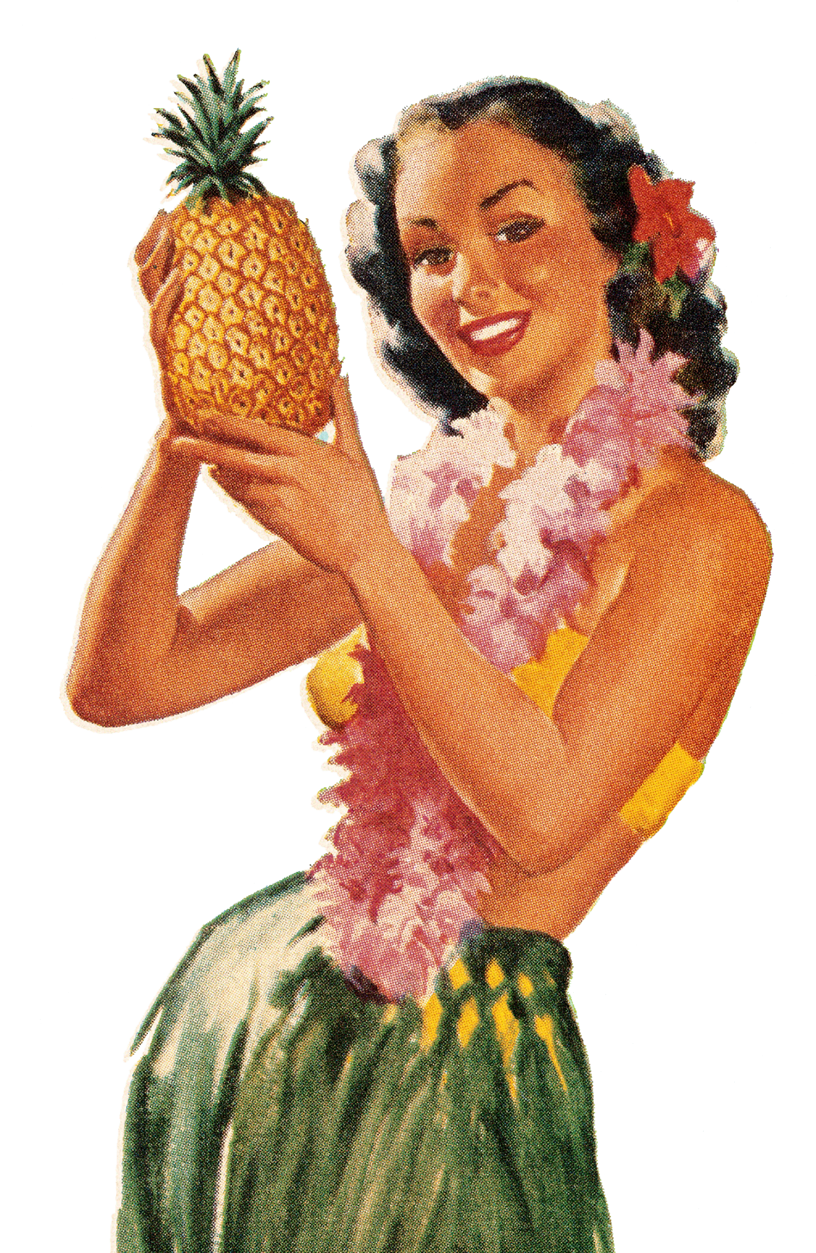 Hawaii Hula Girls Dance Illustration - Hula Girl (1200x1830)