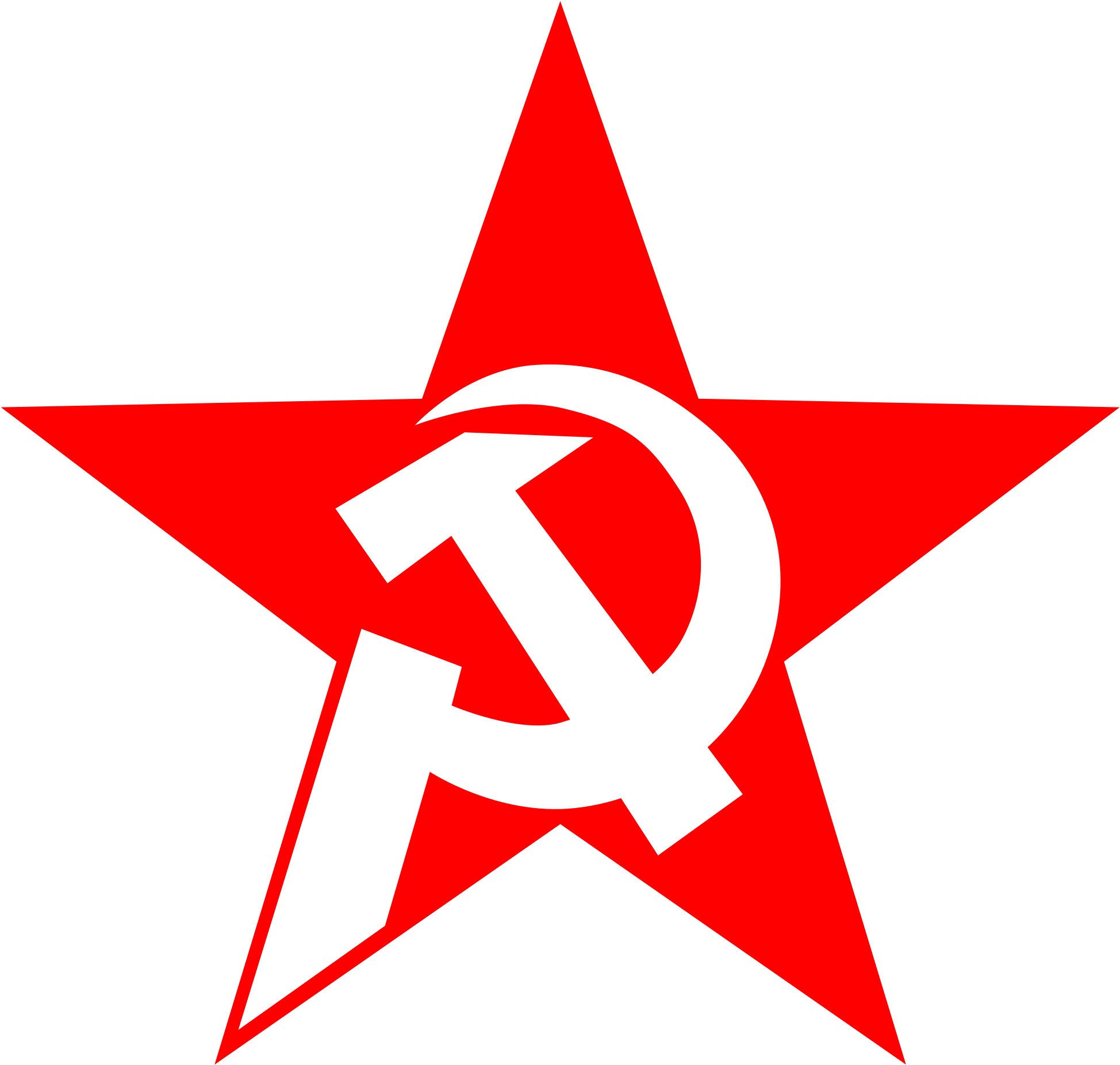 Red Star Picture Free Download Clip Art Free Clip Art - Hammer And Sickle Star (2400x2400)