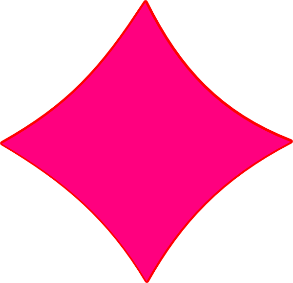 Pink Diamond Clip Art At Clker - Rhombus (600x578)