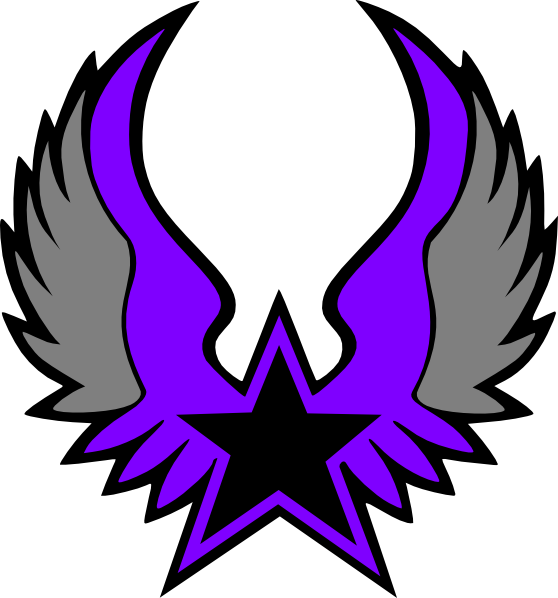 Red Star Emblem Clip Art At Clker - Nautical Star With Wings Designs (558x598)