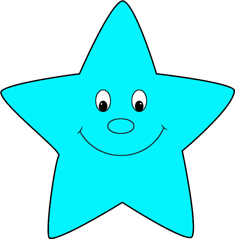 Light Blue Star Cartoon Style - Light Blue Star Cartoon Style (861x908)