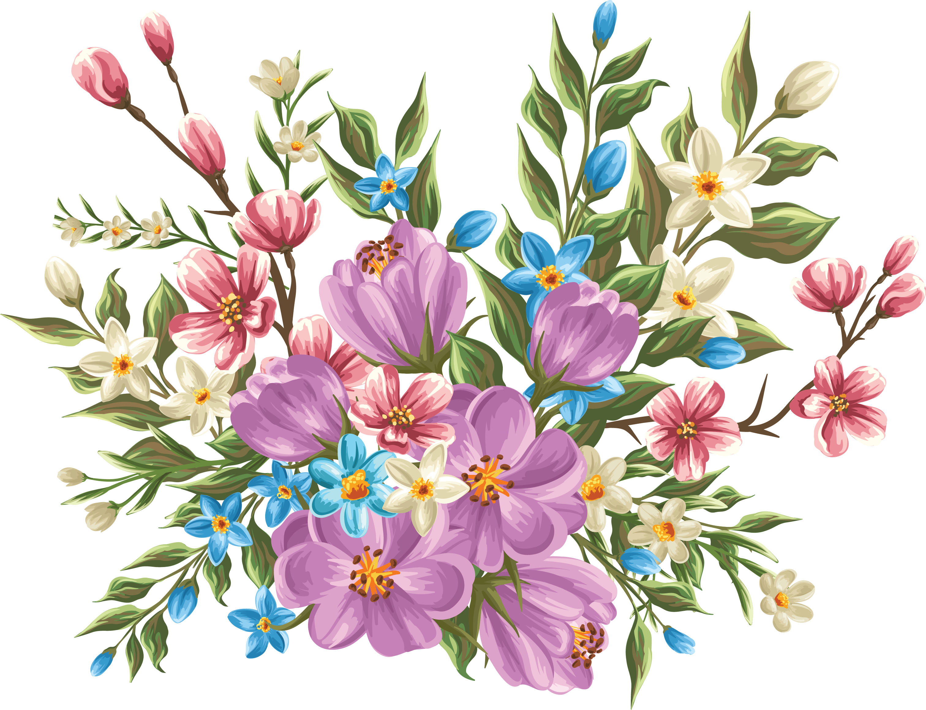 Beautiful Clipart Flower Bouquet - Beautiful Bunch Of Flowers Arts (3024x2319)