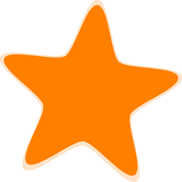 Orange Star Clipart - Material Star Icon (594x595)