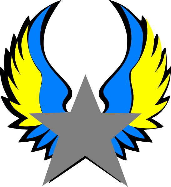 Orange And Blue Star Wings Svg Clip Arts 546 X 598 - Orange And Blue Star Wings Svg Clip Arts 546 X 598 (546x598)