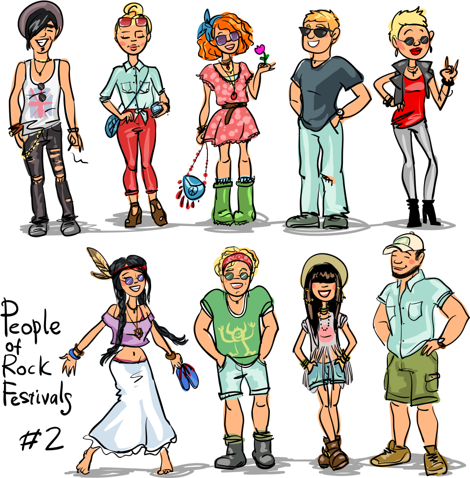 Music Festival Cartoon Drawing - Music Festival Cartoon Drawing (1000x1000)