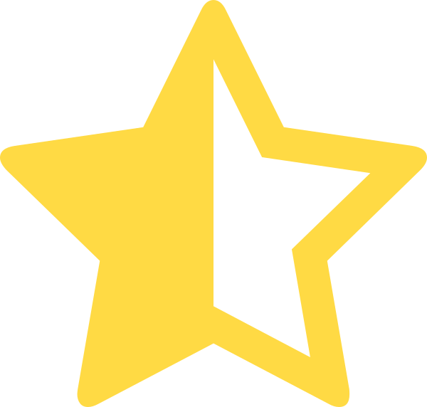 Half Star 2 Clip Art At Clker - Font Awesome (600x572)