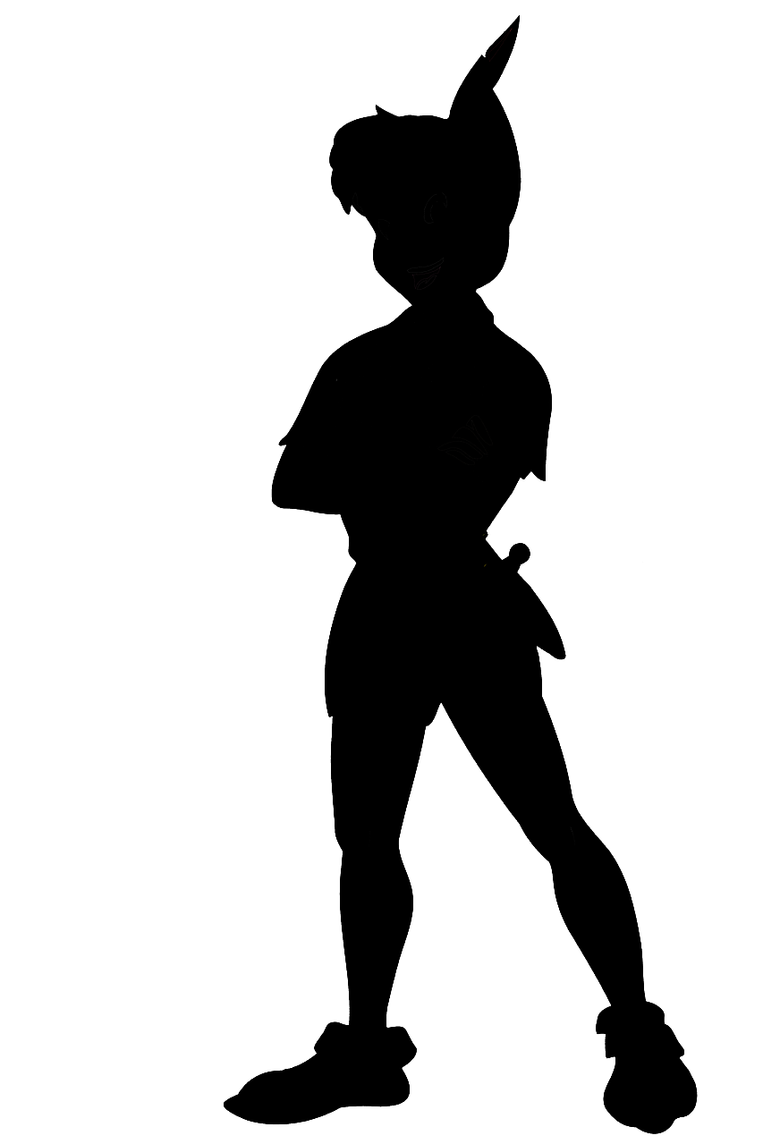 Peter Pan Shadow Clipart - Silhouette Of Peter Pan (872x1279)