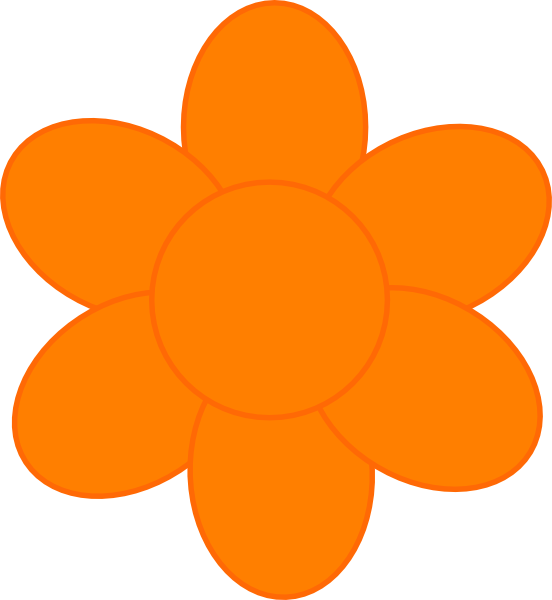 Orange Flower Clipart Large Flower - Clip Art (552x600)