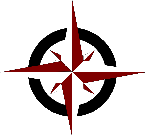 Compass Rose Clip Art - Bnlack And White Compass Rose (600x577)