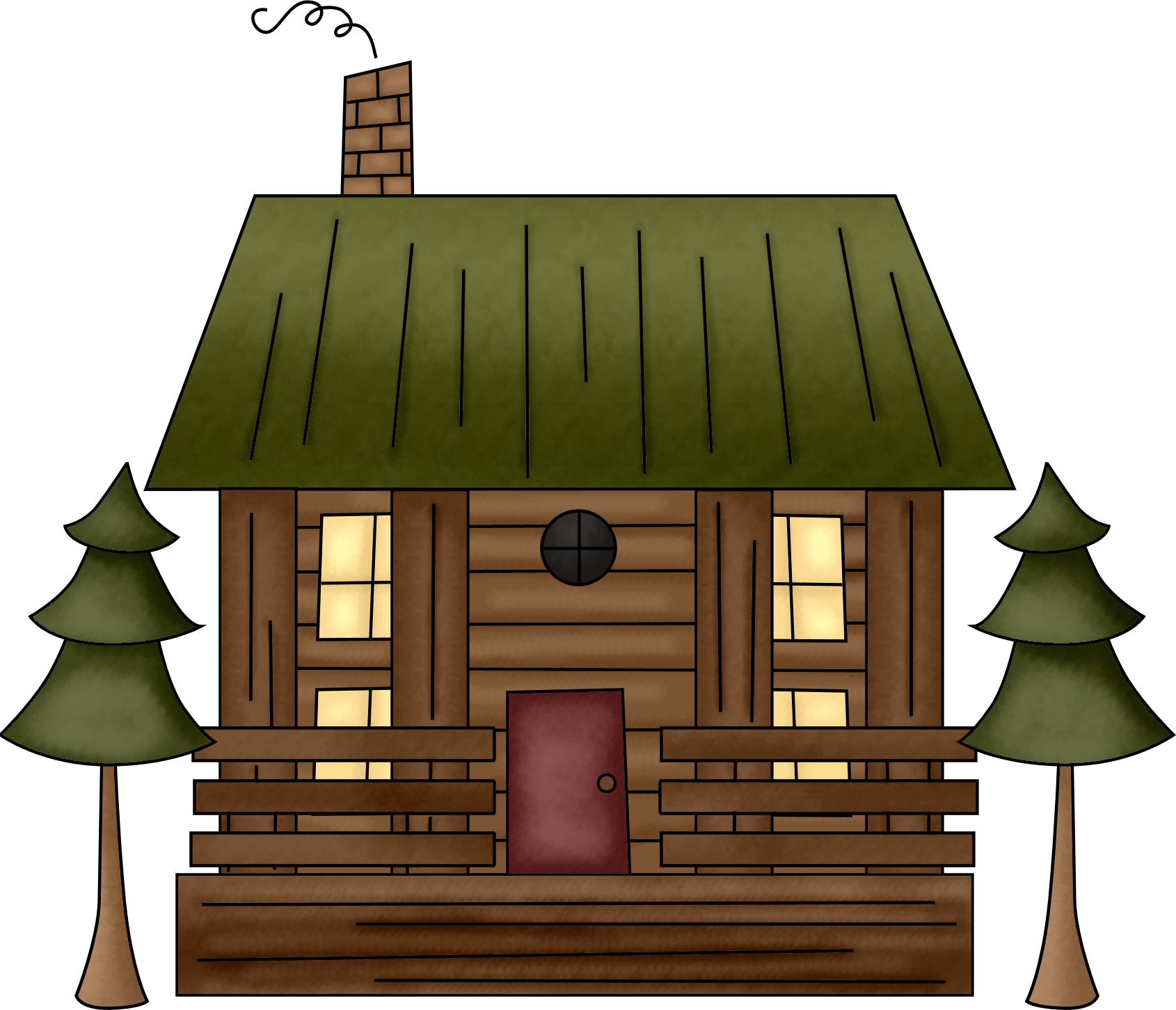 Top 59 Cabin Clip Art - Cartoon Cabin Png (1690x1452)