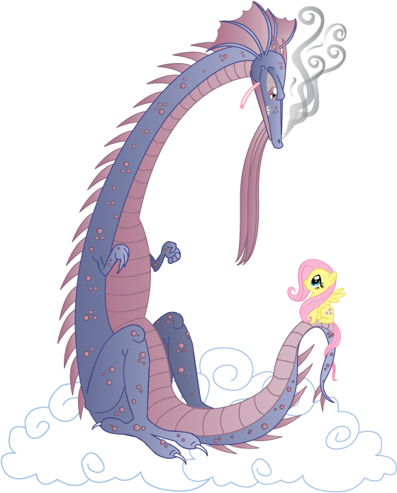 Fluttershy's Dragon By ~xkappax On Deviantart - Fluttershy Dragon (612x792)