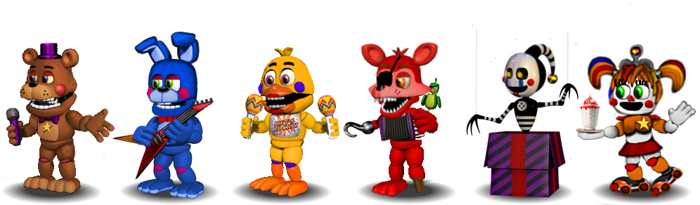 Adventure Fnaf 6 Rockstar Characters By Aidenmoonstudios - Fnaf 6 Rockstar Characters (1024x452)