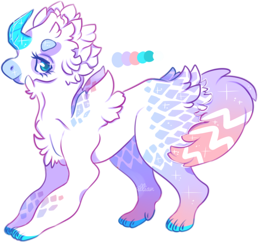 Pastel Rum Dragon Closed By Sxville - Illustration (900x890)