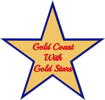 Gold Coast With Gold Stars - Design Design Design Shower Curtain (471x455)