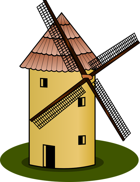 Farm House Clipart 20, - Windmill Clipart (555x720)
