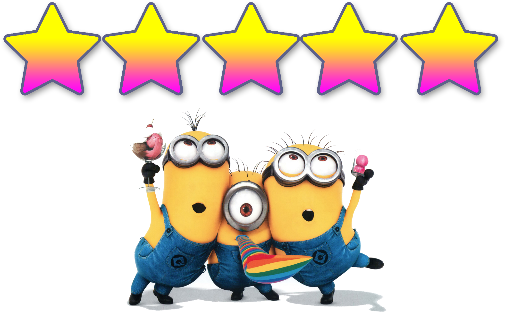 5 Star Clipart - Despicable Me Minions Edible Cake Topper Frosting 1/4 (2100x1500)