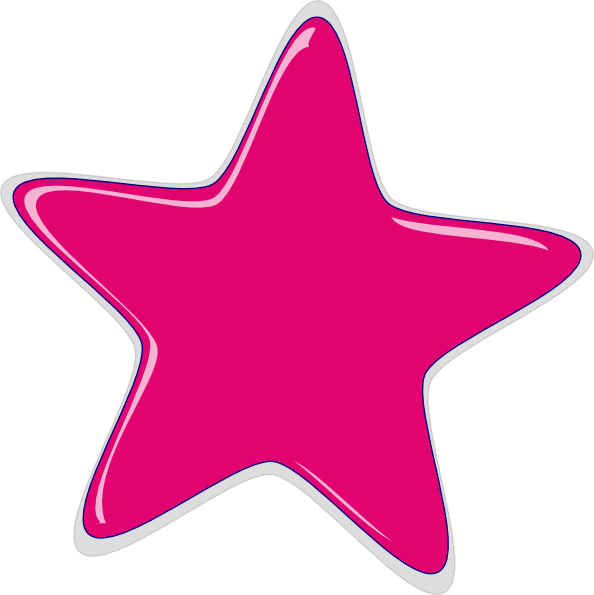 Clipart Pink Star (594x595)