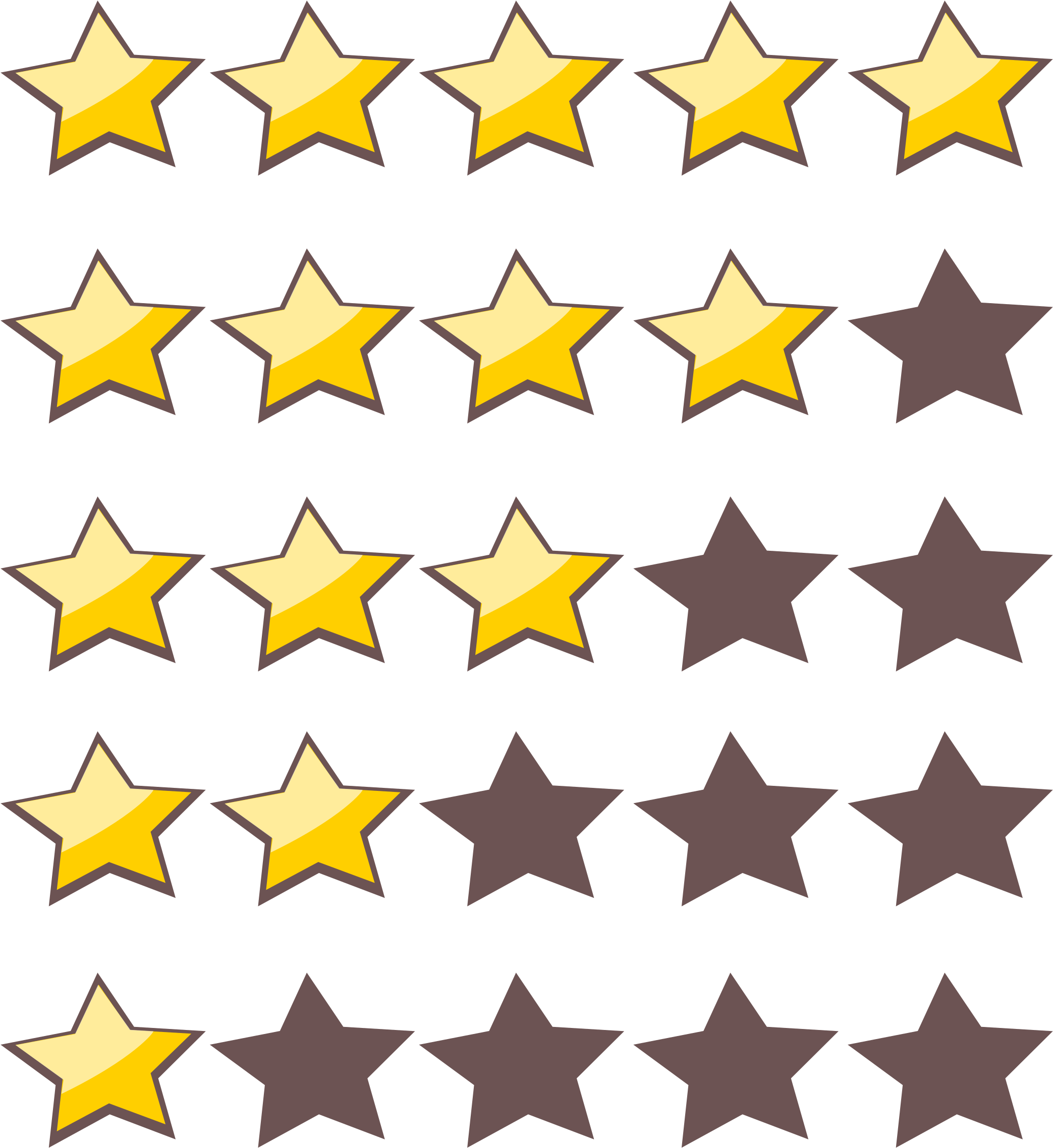 5 Star Rating Cliparts - Five Star Rating Clip Art (2255x2400)