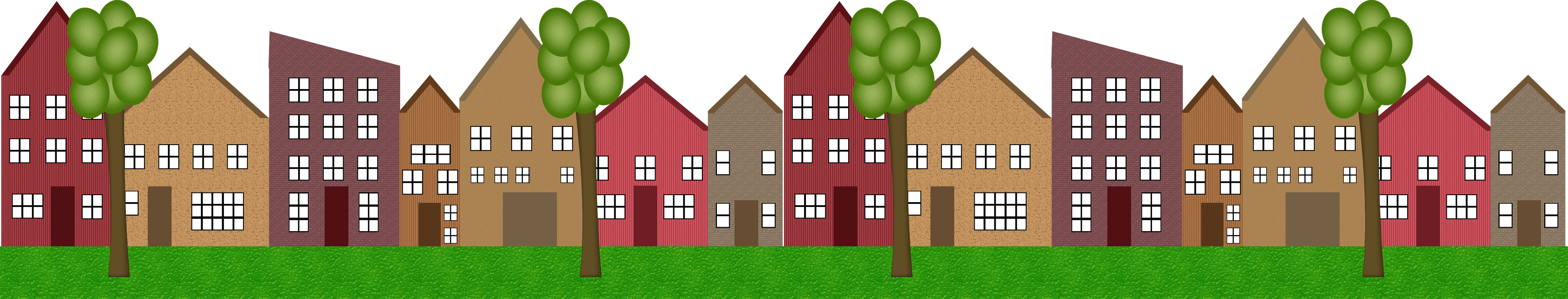 Row Of Houses6 Png - House (3570x682)