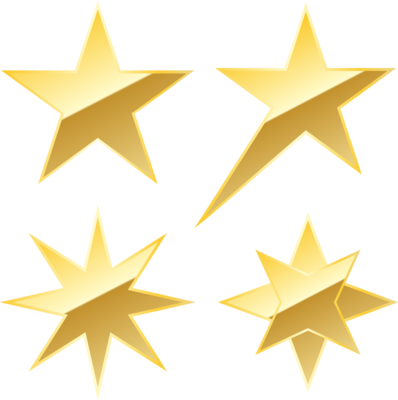 Trophy Clipart Gold Star - Gold Star Vector (398x400)