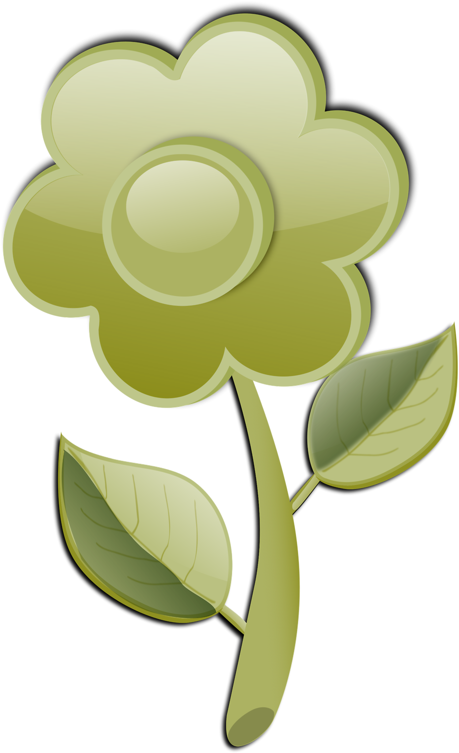 Blank Flowers Cliparts 14, Buy Clip Art - Flor Con Tallo En Vector (958x1612)