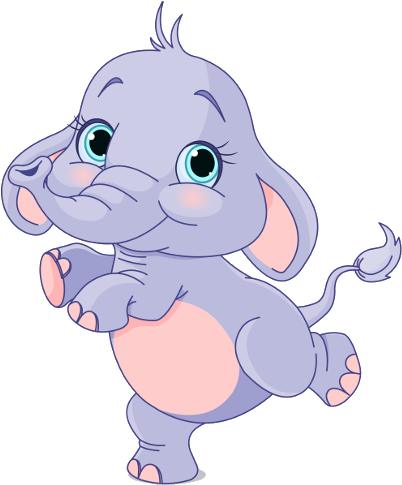 Baby Blue Elephant Dancing - Dancing Elephant Cartoon (500x500)