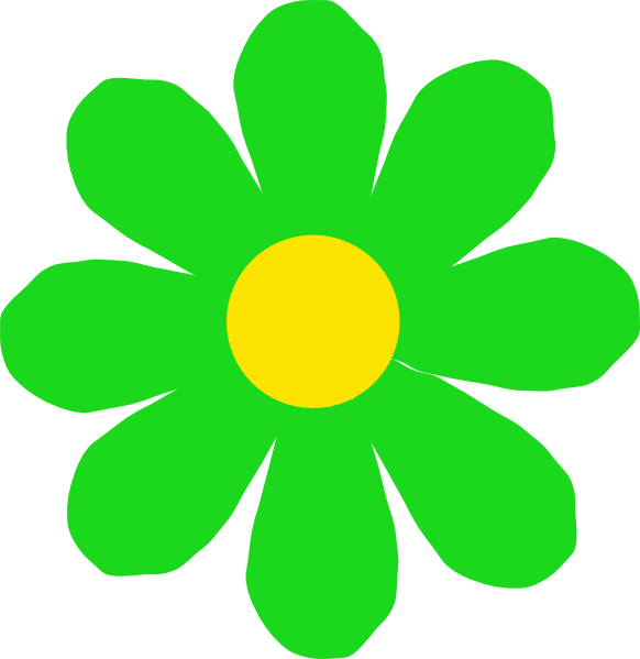 Lime Green Flower Clip Art (582x599)