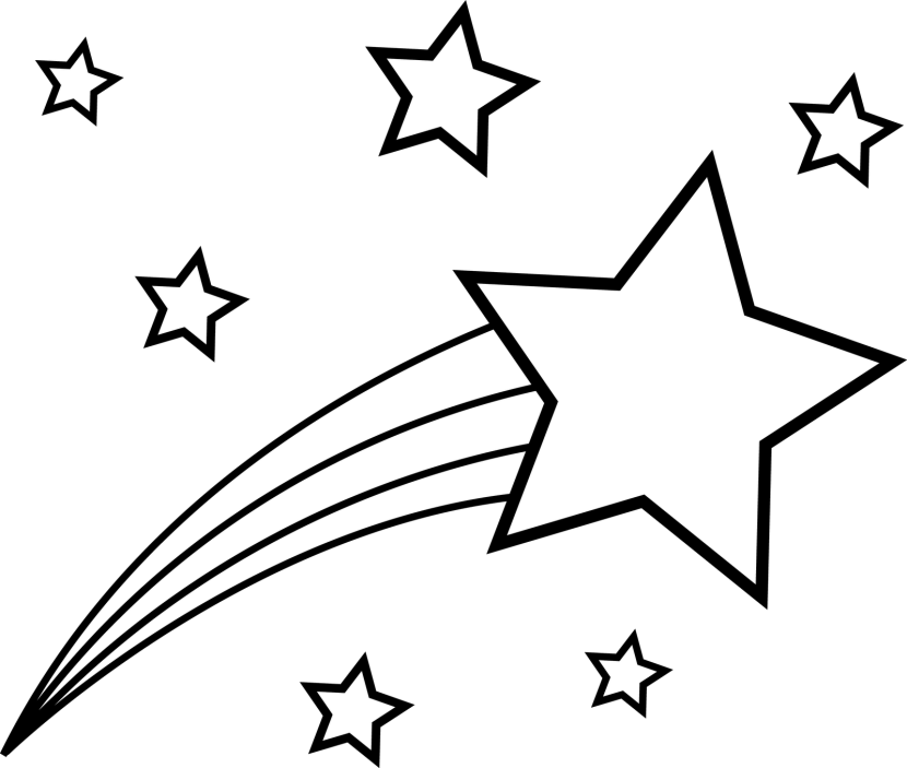 Shooting Star Clipart Star Kid - Shooting Star Coloring Pages (830x703)