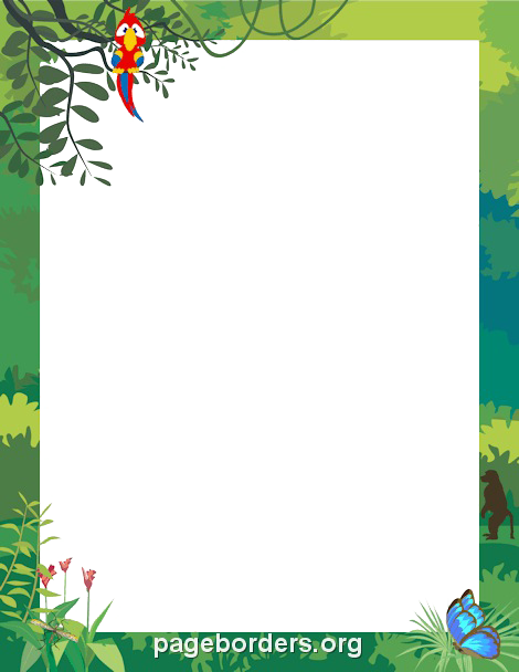 Jungle Border Png Clipart - Jungle Border (470x608)