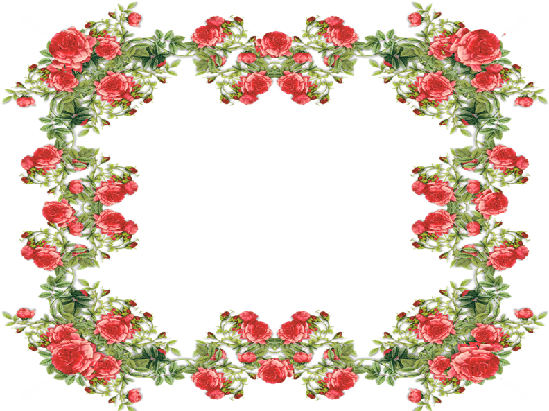 Marcos Cuadrados Para Fotos - Vintage Flower Border Png (800x600)