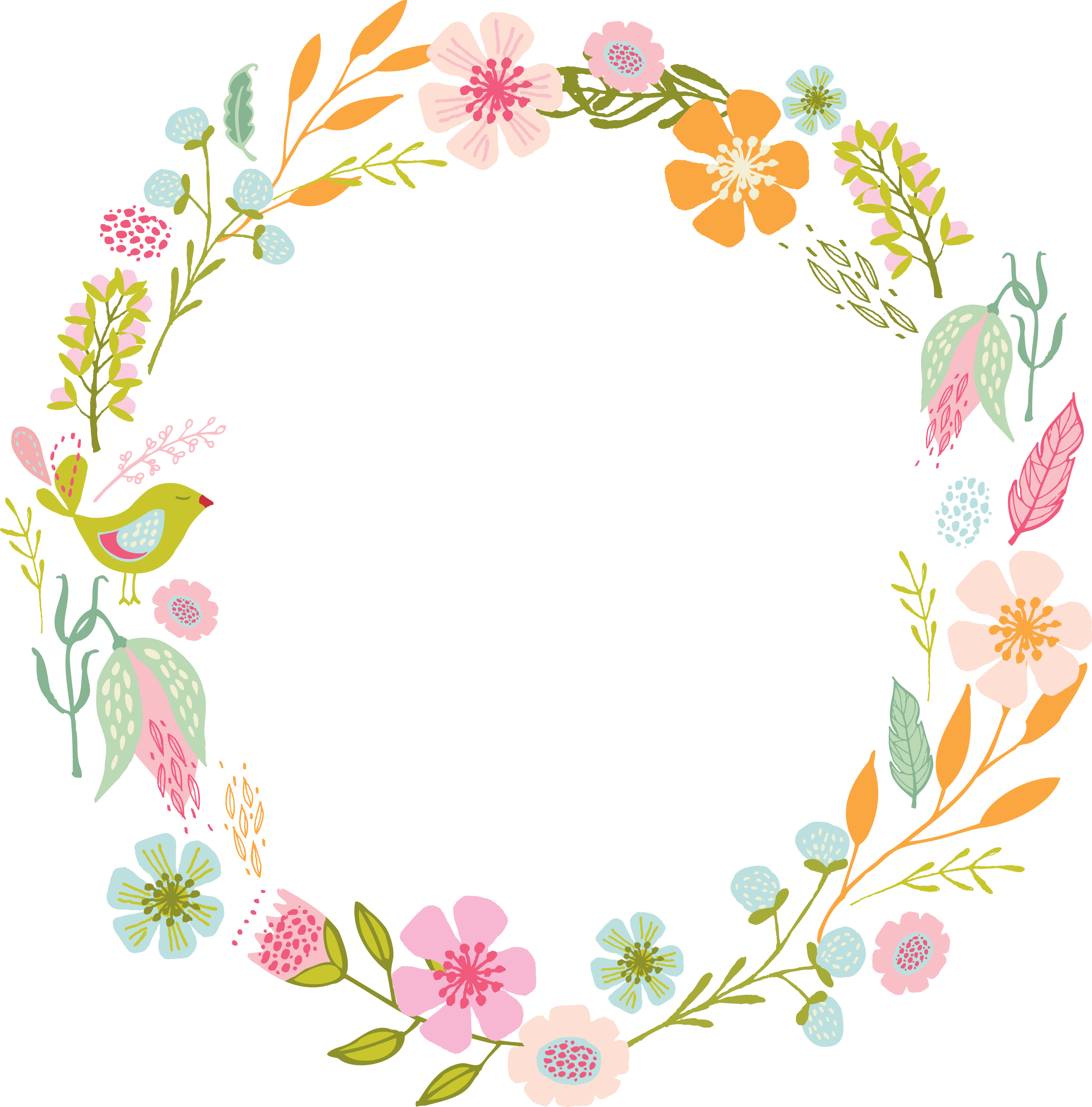 Image Result For Flores En Acuarelas Marco O Bordes - Flores .png Marco Redondo (3051x3093)