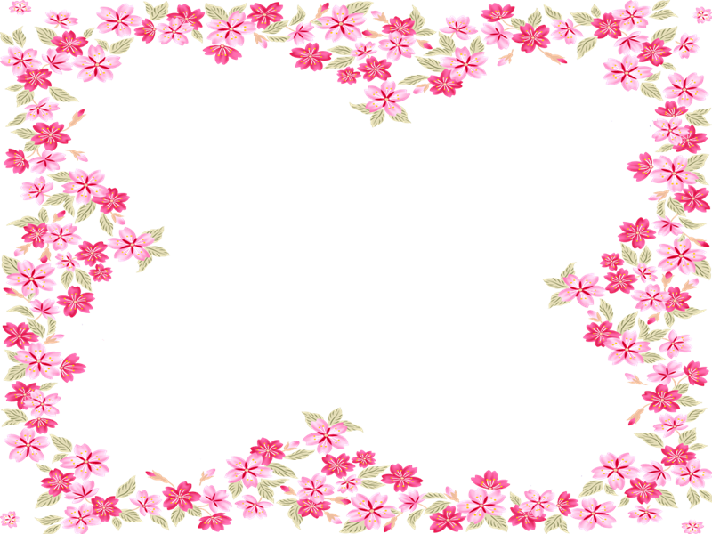 Marcos Para Fotografías - 桃 の 花 イラスト 枠 (800x600)