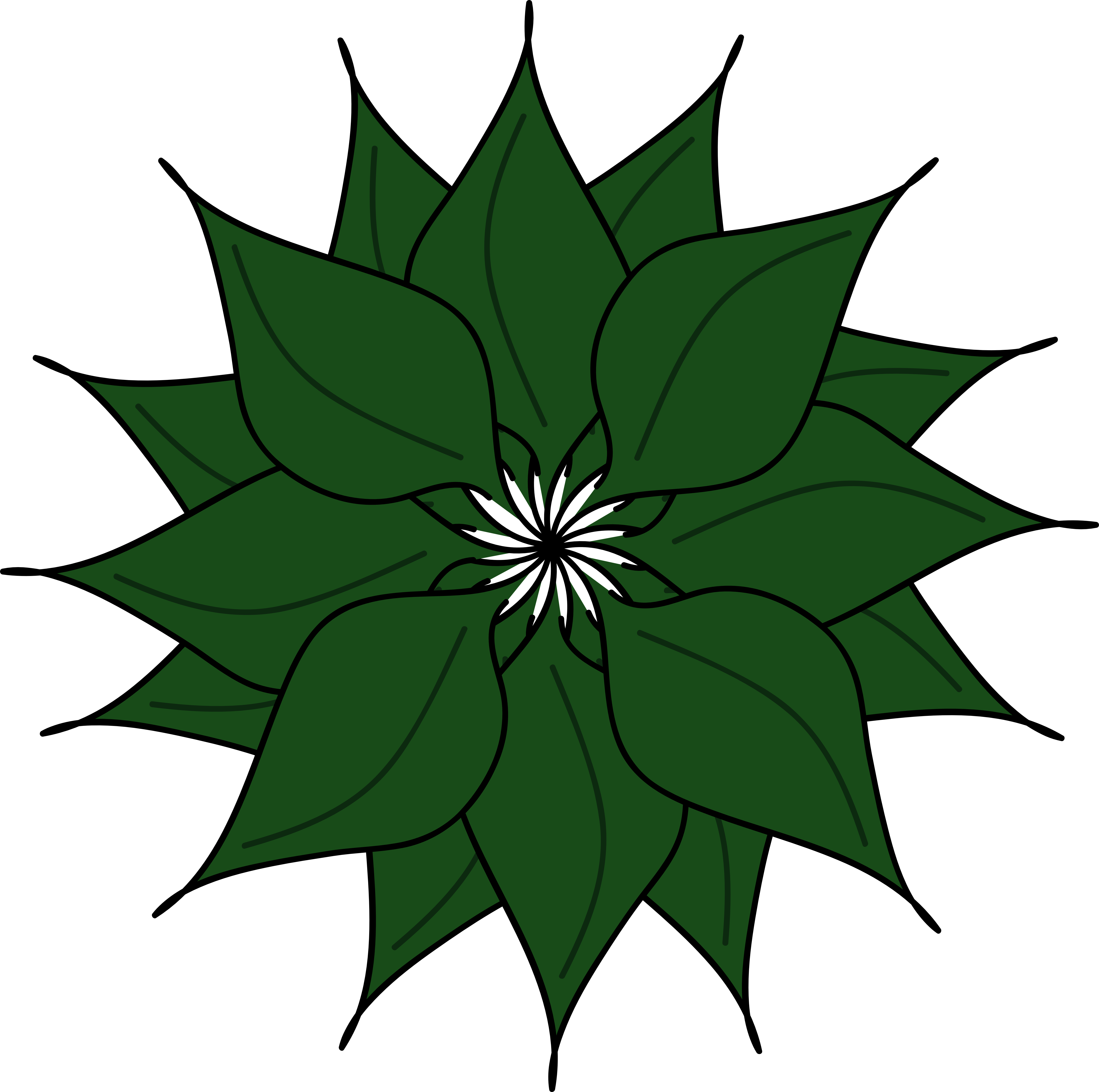Dark Green Plants Clip Art - Auto Shapes In Ppt (5555x5519)