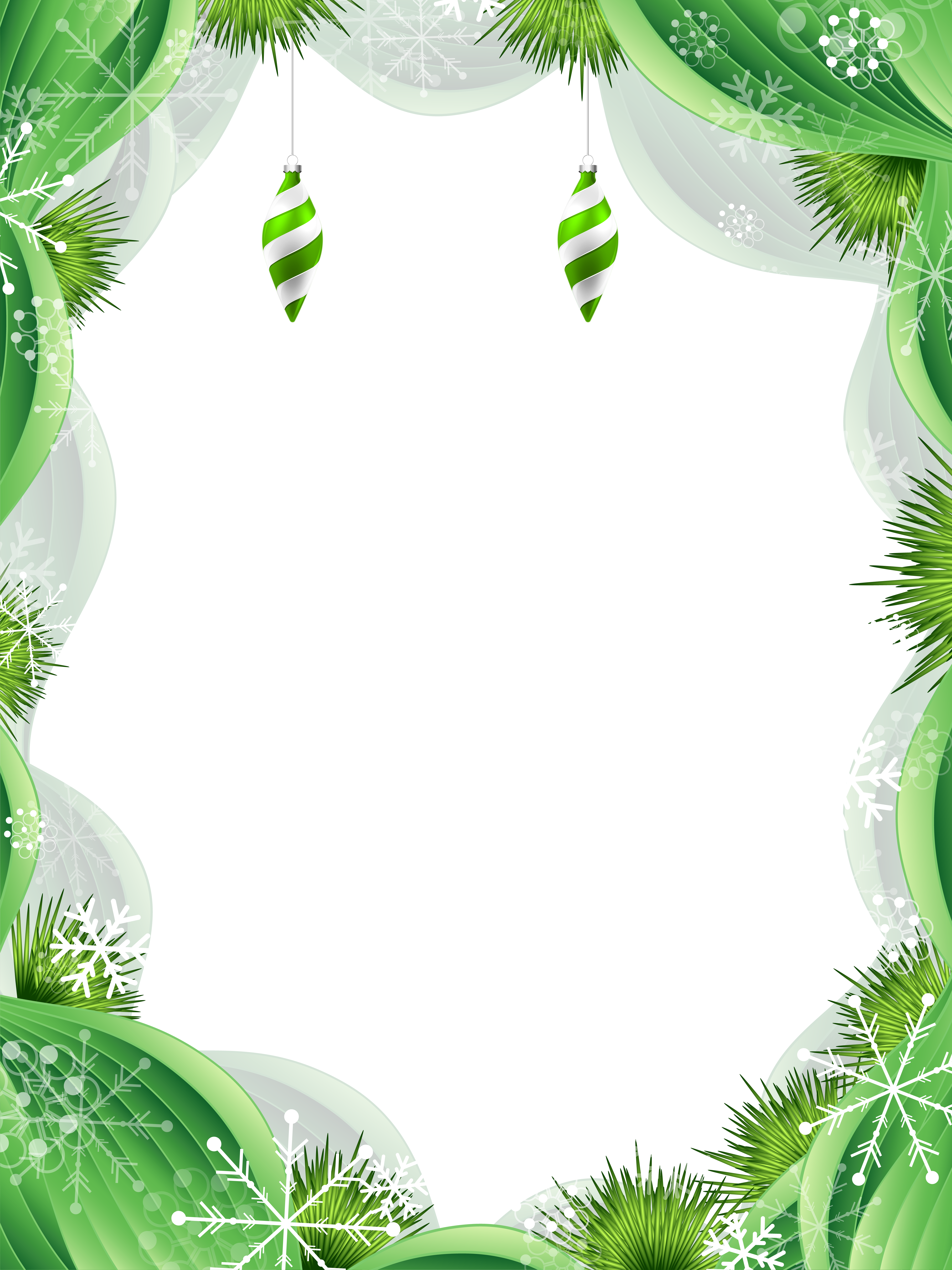 Christmas Green Frame Png (4575x6100)