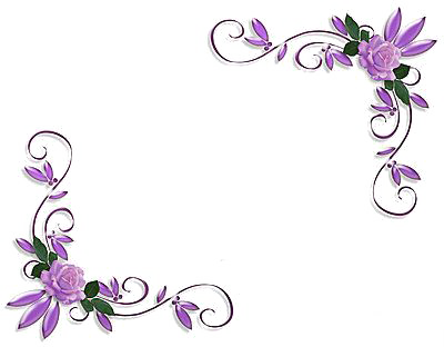 Purple Floral Border Png Image - Wedding Border (400x312)